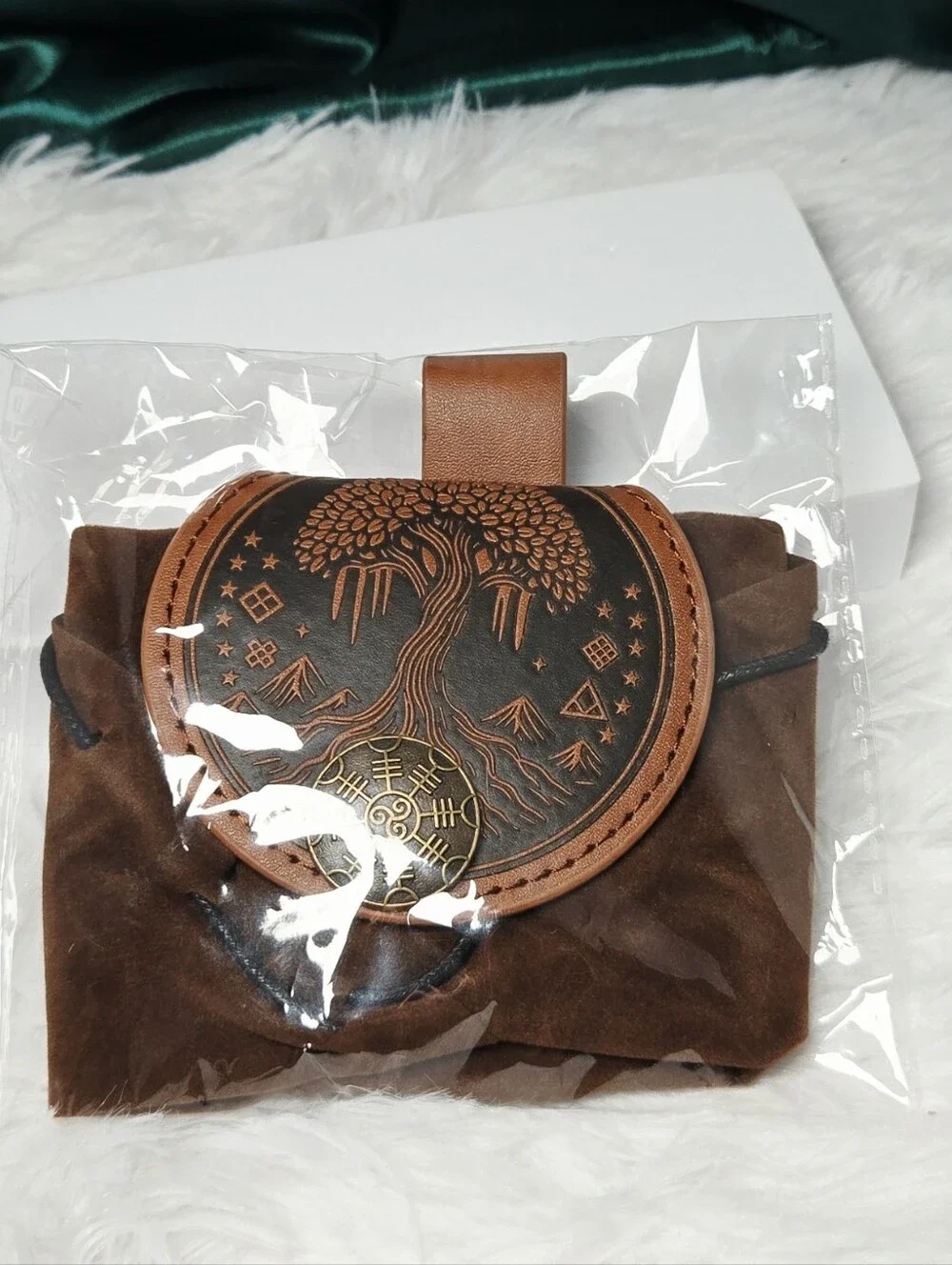 Medieval Belt Pouch Viking Dice Bag Renaissance Faire LARP Fantasy Tree of Life